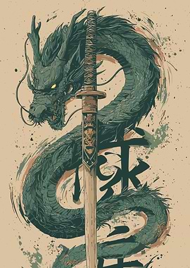 Dragon and Katana