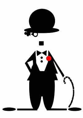 Minimalist Chaplin-esque Figure