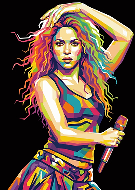 Shakira Pop Art Portrait