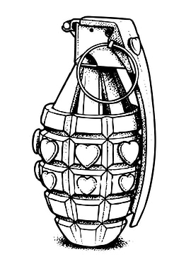 Heart Grenade Illustration