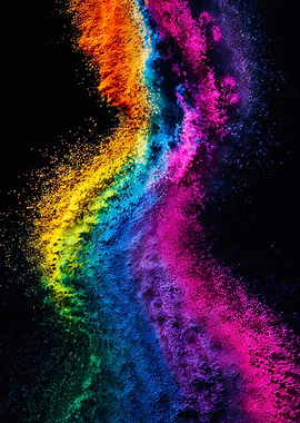 Rainbow Abstract Powder Explosion Art