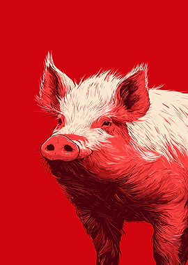 Red Pig Portrait