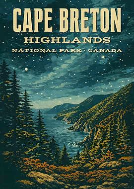Cape Breton Highlands National Park Vintage Poster