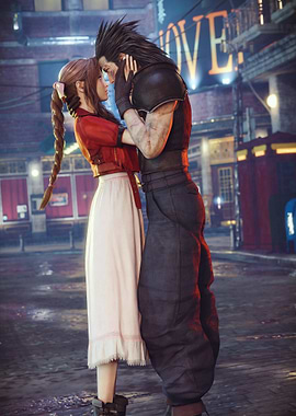 Aerith and Zack Final Fantasy