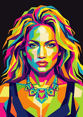 Colorful Pop Art Portrait of a Woman