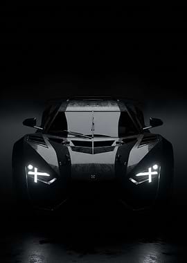 Futuristic Black Sports Car