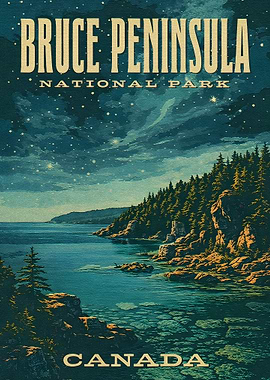 Bruce Peninsula National Park Vintage Poster