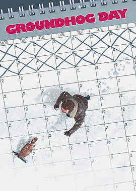 Groundhog Day Calendar Scene