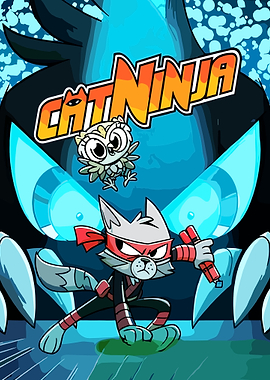 Cat Ninja and Owl with Giant Robot