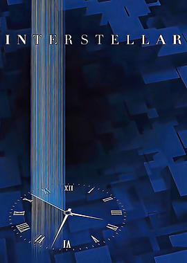 Interstellar Movie Poster with Clock