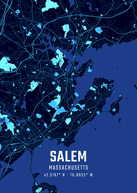 Salem Massachusetts Midnight City Map
