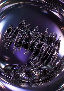 Abstract Metallic Fluid Sculpture