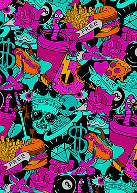 Graffiti Style Pop Art Collage