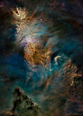 Cosmic Nebula with Stars - Cone Nebula