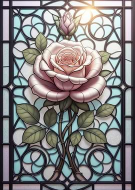 Stained Glass Rose