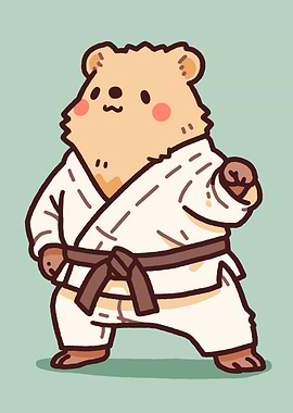 Cute Bear in Karate Gi