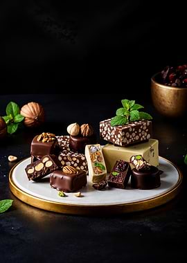 Assortment of Gourmet Chocolates and Nuts
