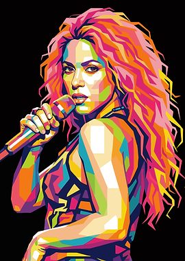 Shakira Pop Art Portrait
