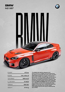 BMW M2 G87 Car Poster
