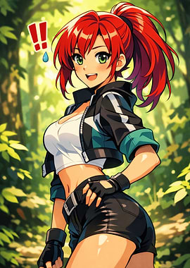 Anime Girl in Forest