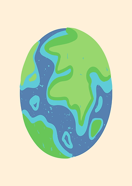 Stylized Earth Globe
