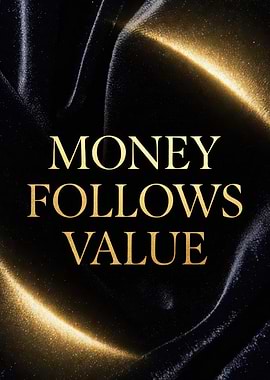 Money Follows Value Text Art