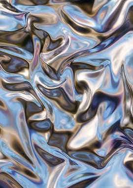 Liquid Chrome Abstract Wall Art