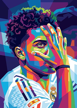 Rodrygo Colorful Portrait of Football Player