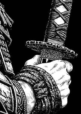 Samurai Hand Gripping Katana