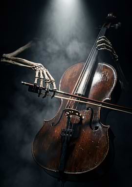 Skeleton playing the cello