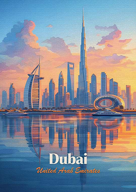 Dubai Skyline at Sunset