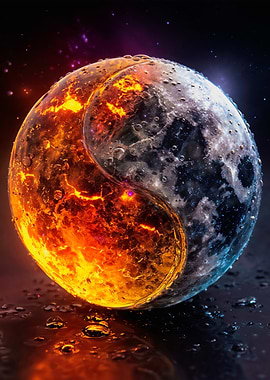 Lava Moon Yin Yang Sphere