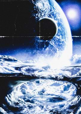 Cosmic Explosion Over Planet