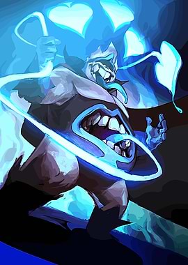 Blue Character with Heart Symbols