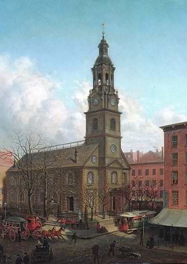 Old New York City Street Scene