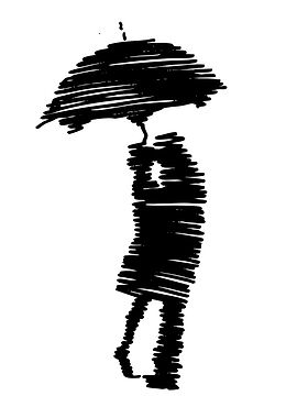 Person with Umbrella Sketch