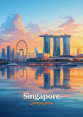 Singapore Skyline at Sunset