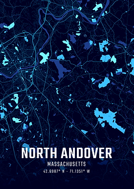 North Andover Massachusetts Midnight City Map