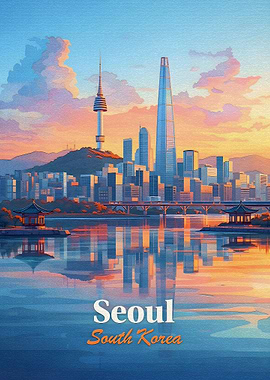 Seoul Cityscape at Sunset