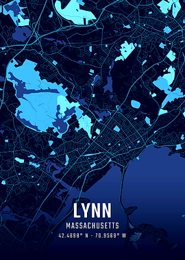 Lynn Massachusetts Midnight City Map