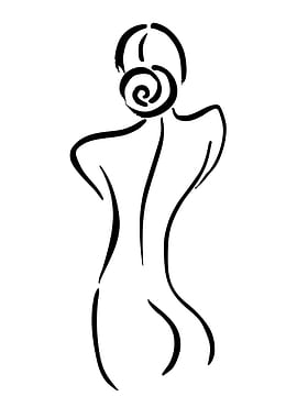 Minimalist line art of a woman's back