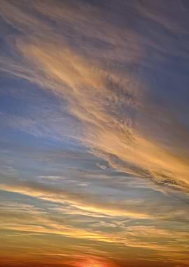 Sunset Sky with Wispy Clouds