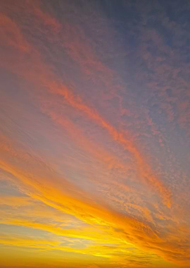 Sunset Sky with Fiery Clouds