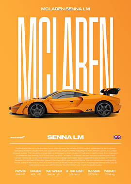 McLaren Senna LM Car Poster