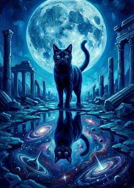 Black Cat in Cosmic Ruins