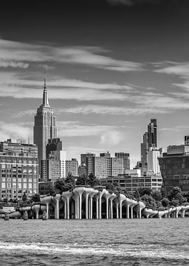 NYC Little Island and Empire State Building