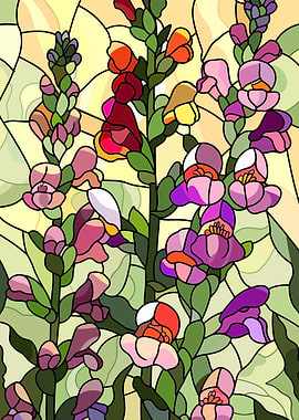 Stained Glass Snapdragons