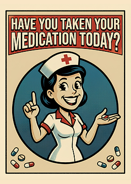 Retro Nurse Asking About Medication