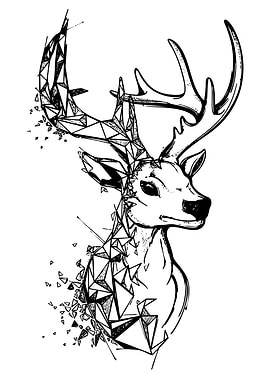Geometric Deer Illustration