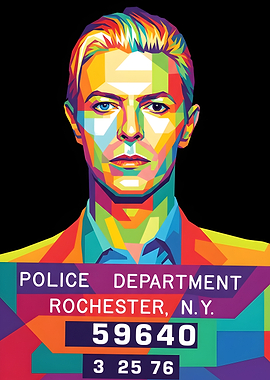David Bowie Pop Art Mugshot